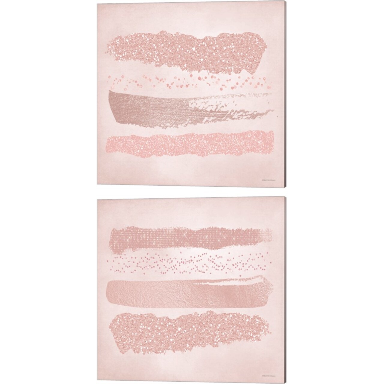 Pink Glitter by Bluebird Barn 14" x 14" Canvas Wall Art (Set of 2)